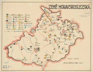 Obr. 8a: Mapa ZEMĚ MORAVSKOSLEZSKÁ. (zmenšeno)