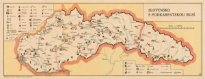 Obr. 14 Mapa SLOVENSKO S PODKARPATSKOU RUSÍ (zmenšeno)