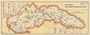 Obr. 19: Mapa SLOVAKEI MIT KARPATHORUSSLAND (zmenšeno)